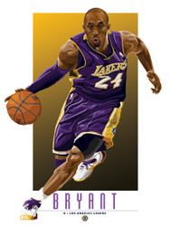 Illustration of one of basketball's  All-Time Greats and Hall of Famer Kobe Bryant.