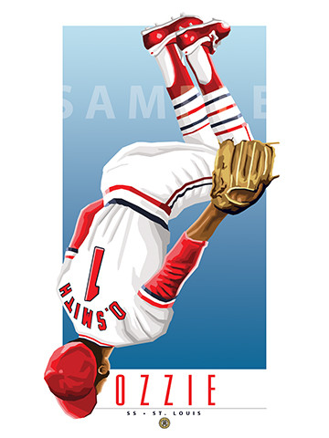 Illustration of one of baseball's  All-Time Greats and all-time fan favorite the Wizard of Oz, Ozzie Smith!