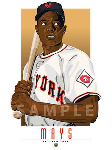 Illustration of one of baseball's  All-Time Greats and Hall of Famer Willie Mays.