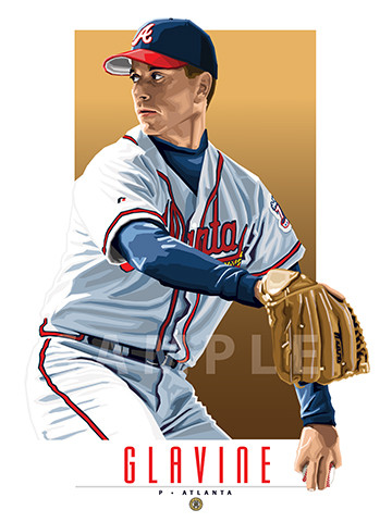 Illustration of one of baseball's  All-Time Greats and Hall of Famer Tom Glavine.