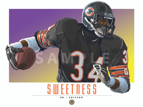 Illustration of one of baseball's  All-Time Greats and Hall of Famer Walter "Sweetness" Payton.