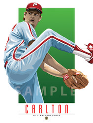  Illustration of one of baseball's  All-Time Greats and all-time fan favorite Steve Carlton.