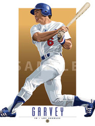  Illustration of one of baseball's  All-Time Greats and Fan Favorite Steve Garvey.