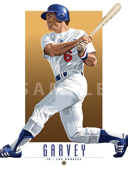  Illustration of one of baseball's  All-Time Greats and Fan Favorite Steve Garvey.