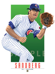  Illustration of one of baseball's  All-Time Greats and Hall of Famer Ryne Sandberg.