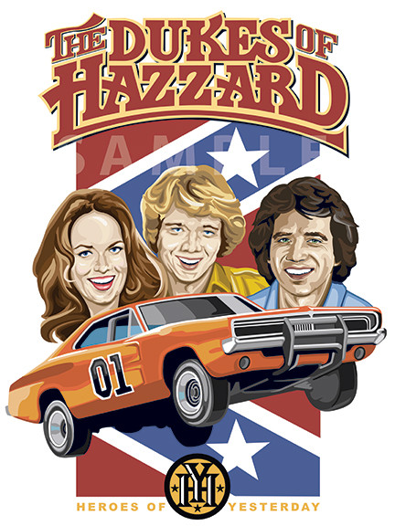 Illustration of one of TV'S All-Time Favorite shows, The Dukes of Hazzard! 