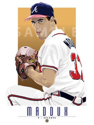 Digital Illustration of Hall of Famer and all-time fan favorite Greg Maddux.
