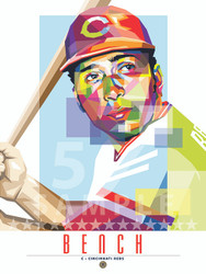 Hit a homer with your home decor!

Our Johnny Bench POP ART  illustration is the perfect way to show off your love of our great American pastime. This design comes in a standard 12” x 16” size that is easy to frame for your man cave, office, or wherever else you might need show off your love for the sport.

Each print comes to you in mint condition, professionally printed on a heavyweight cover stock paper that is perfect for autographs. 

This print is a great gift idea for Christmas, Father's Day, Mother's Day, Valentine's Day, Birthday or Anniversary!

HIGHLIGHTS:
- Player: Johnny Bench
- Team: Cincinnati Reds
- Sport: Baseball
- Great For Autographs