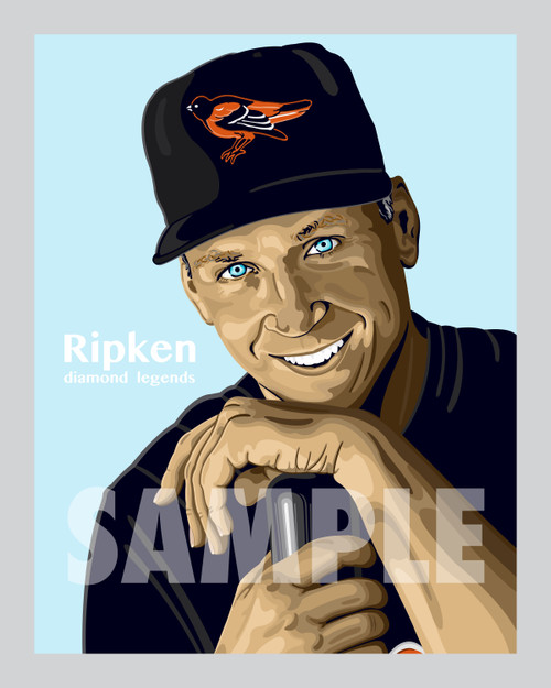 Hit a homer with your home decor!

Our Cal Ripken Jr. illustration is the perfect way to show off your love of our great American pastime. This design comes in a standard 12” x 16” size that is easy to frame for your man cave, office, or wherever else you might need to show off your love for the sport.

Each print comes to you in mint condition, professionally printed on a heavyweight cover stock paper that is perfect for autographs. 

This print is a great gift idea for Christmas, Father's Day, Mother's Day, Valentine's Day, Birthday or Anniversary!

HIGHLIGHTS:
- Player: Cal Ripken Jr.
- Team: Baltimore Orioles
- Sport: Baseball
- Great For Autographs
