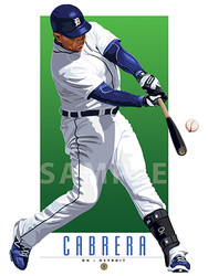 Hit a homer with your home decor!

Our Miguel Cabrera of the Detroit Tigers illustration is the perfect way to show off your love of our great American pastime. This design comes in a standard 12” x 16” size that is easy to frame for your man cave, office, or wherever else you might need to show off your love for the sport.

Each print comes to you in mint condition, professionally printed on a heavyweight cover stock paper that is perfect for autographs. 

This print is a great gift idea for Christmas, Father's Day, Mother's Day, Valentine's Day, Birthday or Anniversary!

HIGHLIGHTS:
- Player: Miguel Cabrera
- Team: Detroit Tigers
- Sport: Baseball
- Great For Autographs