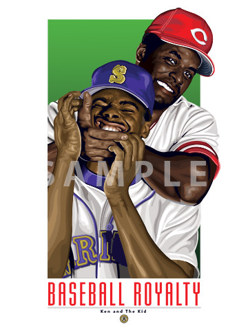 Illustration of two of baseball's great and baseball royalty, Ken Griffey Sr. and Jr.!

Each print is in mint condition and professionally printed on heavyweight cover stock paper, perfect for autographs. 

This print is a great gift idea for Christmas, Father's Day, Mother's Day, Valentine's Day, Birthday, Anniversary, or any occasion!