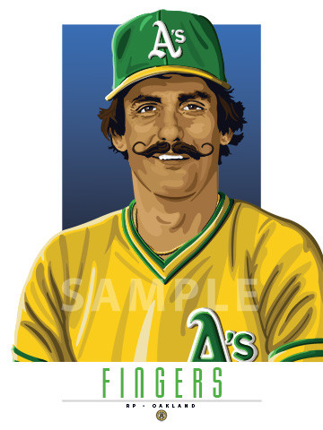Hit a homer with your home decor!

Our Rollie FGingers of the Oakland A's  illustration is the perfect way to show off your love of our great American pastime. This design comes in a standard 12” x 16” size that is easy to frame for your man cave, office, or wherever else you might need to show off your love for the sport.

Each print is in mint condition and professionally printed on heavyweight cover stock paper, perfect for autographs. 

This print is a great gift idea for Christmas, Father's Day, Mother's Day, Valentine's Day, Birthday, Anniversary, or any occasion!

HIGHLIGHTS:
- Player: Rollie Fingers
- Team: Oakland A's
- Sport: Baseball
- Great For Autographs