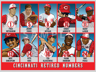 Hit a homer with your home decor!

Our Cincinnati Reds Retired Numbers illustration is the perfect way to show off your love of our great American pastime. This design comes in a standard 16” x 12” size that is easy to frame for your man cave, office, or wherever else you might need to show off your love for the sport.

Each print is in mint condition and professionally printed on heavyweight cover stock paper, perfect for autographs. 

This print is a great gift idea for Christmas, Father's Day, Mother's Day, Valentine's Day, Birthday, Anniversary, or any occasion!