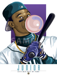 Illustration of one of baseball's  All-Time Greats and all-time Ken Griffey Jr.