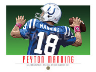 Illustration of one of football's  All-Time Greats and Hall of Famer Peyton Manning of the Indianapolis Colts.