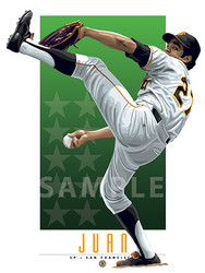 Illustration of one of baseball's  All-Time Greats and Hall of Famer Juan Marichal of the San Francisco Giants.