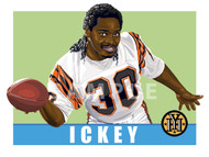 Illustration of one of football's  Fan Favorite Ickey Woods of the Cincinnati Bengals.