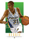 Illustration of one of basketball's  All-Time Greats and Hall of Famer Reggie Miller of the Indiana Pacers.