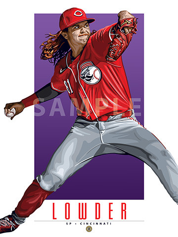 Illustration of one of football’s most exciting new stars, Cincinnati Reds' rookie sensation and fan favorite, the electrifying Rhett Lowder!