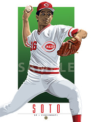 Illustration of one of Cincinnati Reds'  All-Time Greats and Fan Favorite Mario Soto.