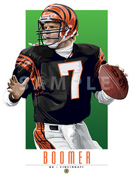 Illustration of one of Cincinnati Bengals'  All-Time Greats and Fan Favorite Boomer Esiason.