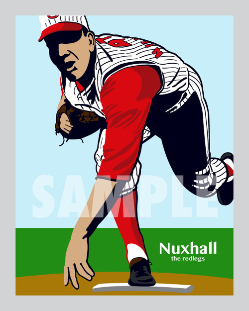 Digital illustration of one of Cincinnati's All-Time Reds greats, Joe Nuxhall!