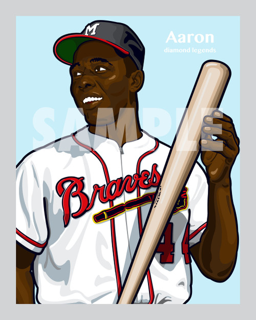 Digital Illustration of one of the All-Time Diamond Legends of baseball, Hall of Famer and Atlanta Great Hank Aaron!
