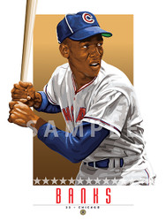 Digital Illustration of one of the All-Time Great Diamond Legends of Baseball and Hall of Famer Ernie Banks!! "Let's Play Two!!"