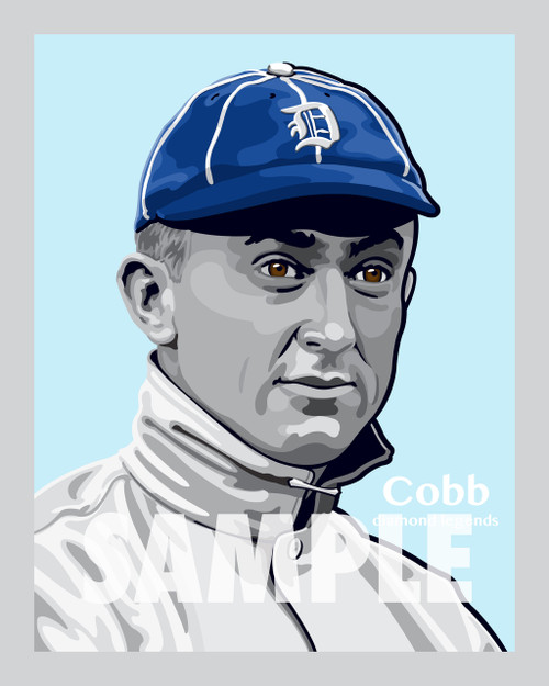 Digital Illustration of one of the All-Time Great Diamond Legends of Baseball and Hall of Famer Ty Cobb!