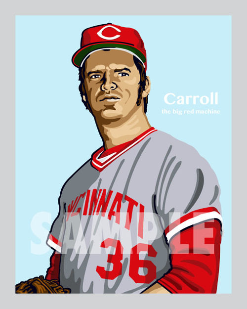 Digital Illustration of Clay Carroll - one of the All-Time Greats from the Big Red Machine!