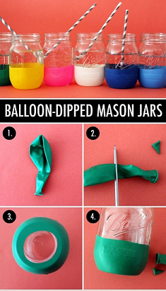 Faux plastic dipped mason jars