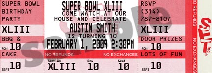 Super Bowl One of A Kind Event Ticket Invitations