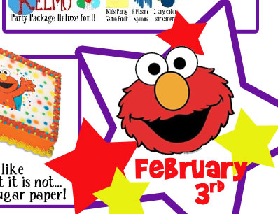elmos birthday and party supplies and cake decorations