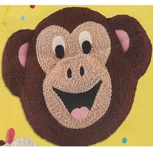 Animals - Monkey Cake made using an Animal Crackers Cake Pan - ThePartyWorks
