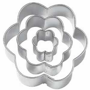Flower  Cookies<br>For Fondant, Icing shapes and more<br>Re-usable Mini Metal<br> Cut Out Set