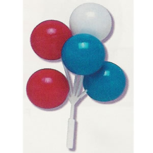 Red-White-Blue BALLOON Cluster - 1 Re-Usable Cake Pic