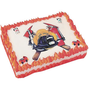 Fireman Cakes<br>Fire Department<br>Edible Do-It-Yourself<br>Cake Art Image<br>Sugars sold separately