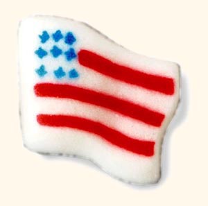American Flag Cake Decorations <br>8 Edible Hard<br>Sugar Decorations