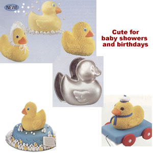 Rubber Ducky Cakes<br> 2 Pieces - 3-Dimensional<br>Re-Usable Cake, Bread, Krispies Pa