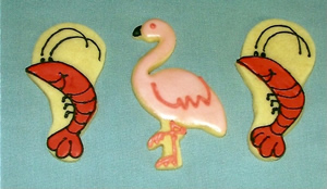Flamingo eating a Shrimp Cookies