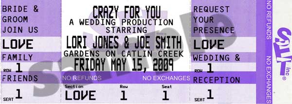 wedding create your own concert tickets