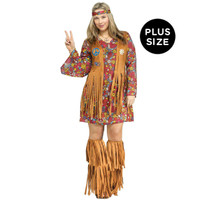 Peace and Love Hippie Plus Adult Costume