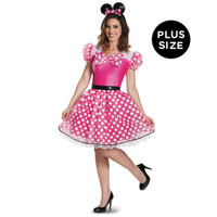 Pink Minnie Mouse Glam Adult Costume Plus