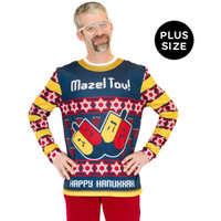 Mazel Tov Ugly Hanukkah Adult Plus Sweater