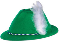 Oktoberfest Green Velour Tyrolean Hat Adult