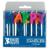 Happy Birthday Letter Candles 3 1/4"