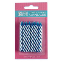 2.5" Candy Stripe Candle Blue