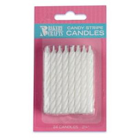 2.5" Candy Stripe Candle White