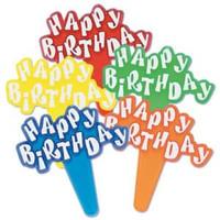 Happy Birthday Cupcake Picks - Style 1