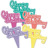 Happy Birthday Cupcake Picks - Style 2